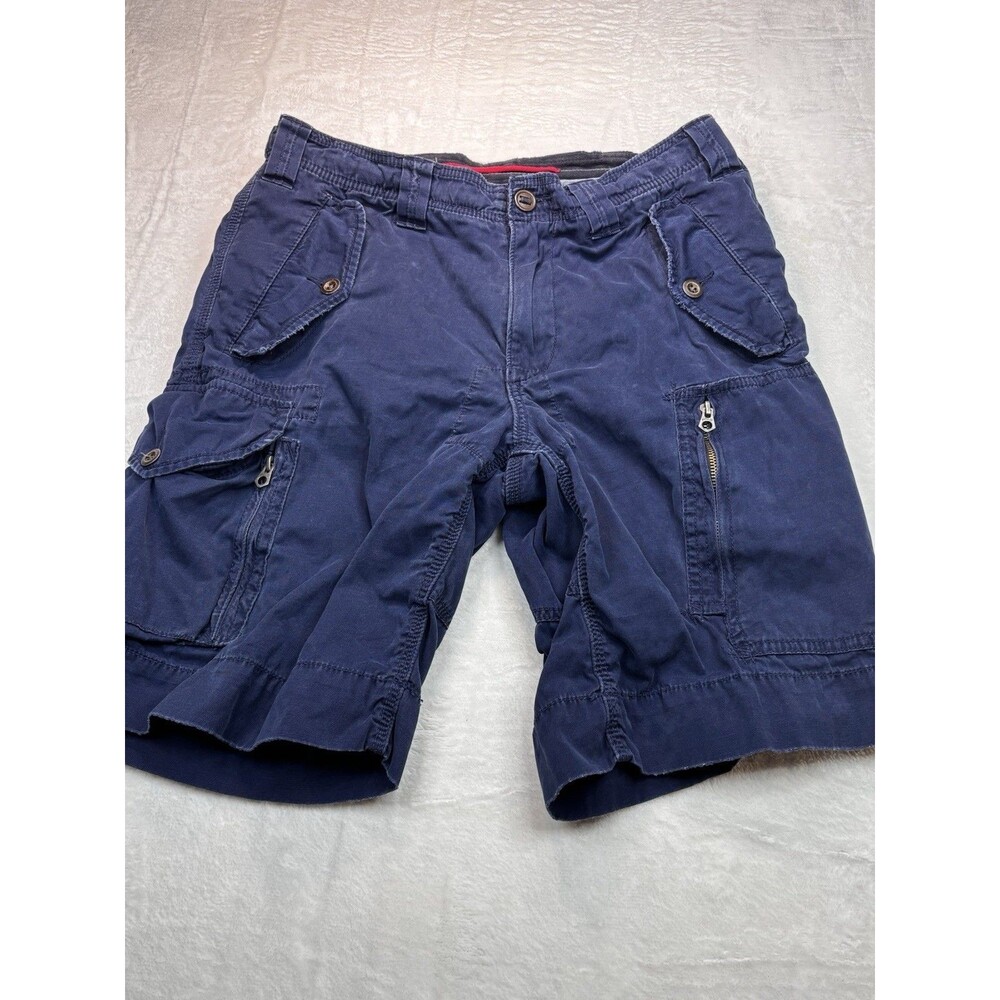 VTG Polo Ralph Lauren Bleecker Cargo Shorts Men 32 Navy Combat Hiking Utility